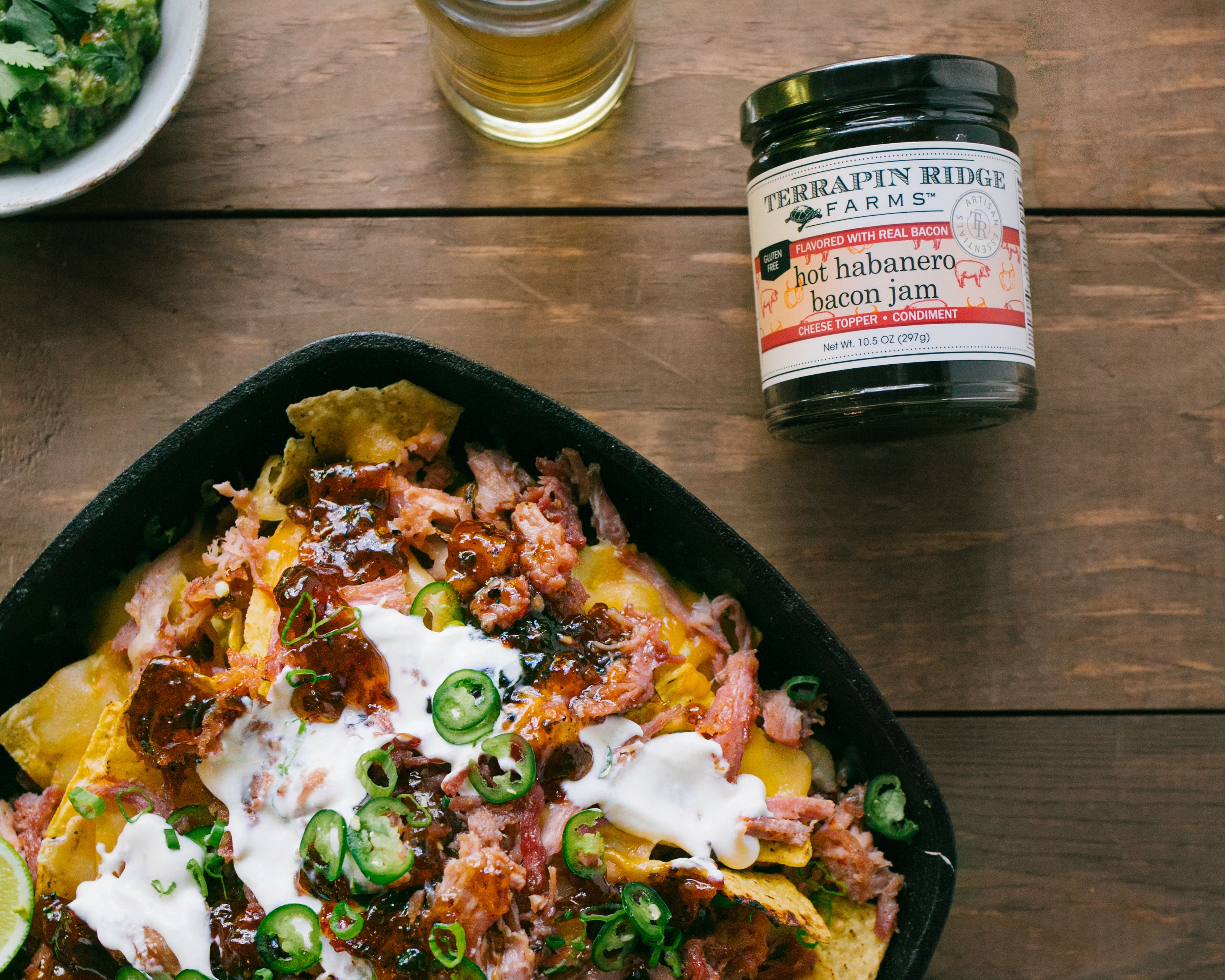 Terrapin Ridge Farms Hot Habanero Bacon Jam Glazed Pulled Pork Nachos Terrapin Ridge Farms Hot Habanero Bacon Jam Glazed Pulled Pork Nachos